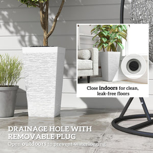 Tall Outdoor Planters Set of 3 with Wheels & Drainage