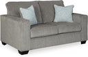 Modern Chenille Loveseat with Accent Pillows