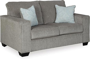 Modern Chenille Loveseat with Accent Pillows