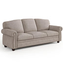 90-Inch Nailhead Trim 3-Seater Sofa with Pocket Spring Cushions