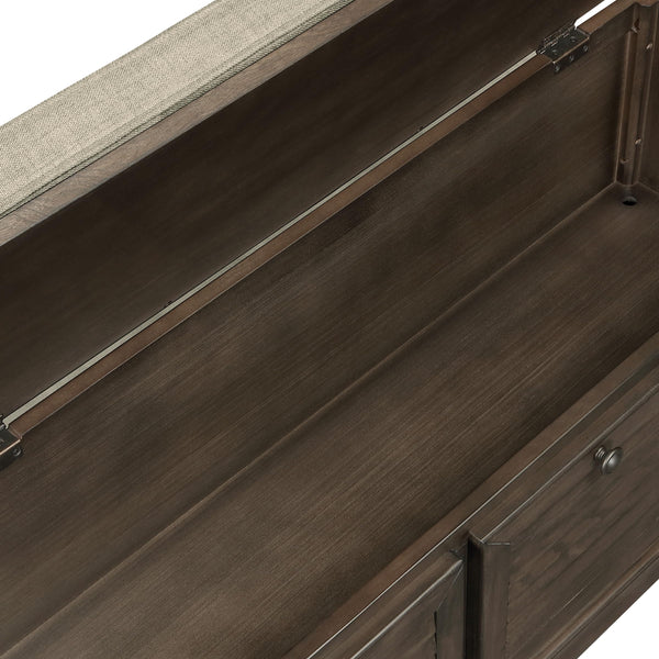 Coastal Lift-Top Storage Bench with Louvered Front