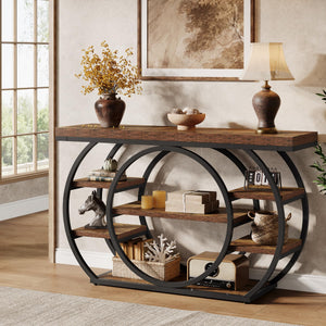 47" 5-Tier Console Table with Metal Frame