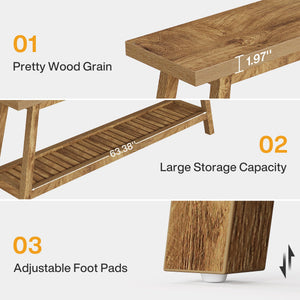 70.87-Inch Farmhouse Console Table with 2-Tier Storage