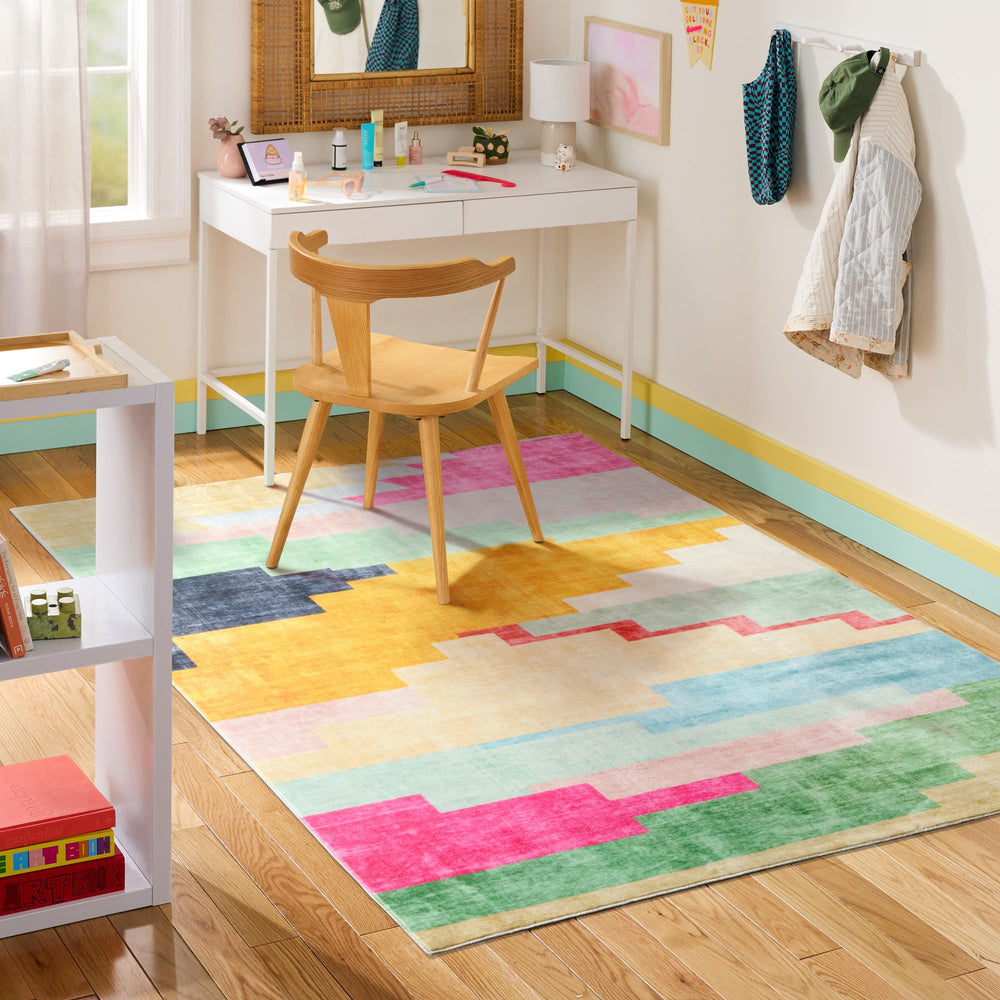 Southwest Pop Kids Washable Area Rug – Pink Multi