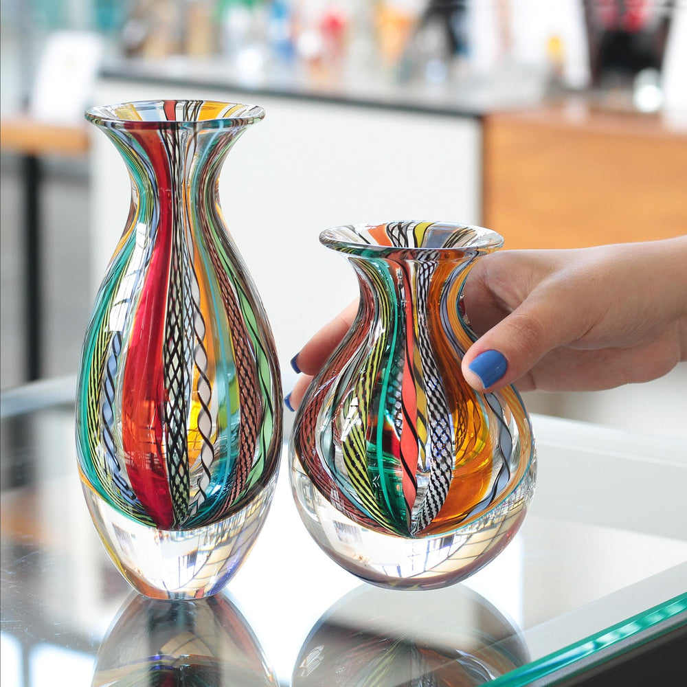 Hand Blown Small Glass Vases – Boho Murano Style