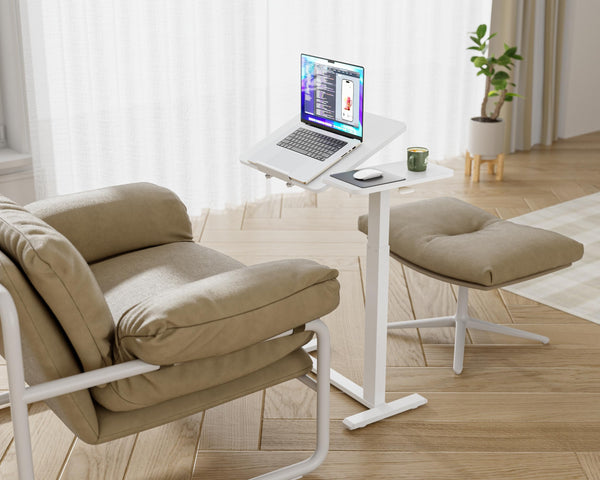 Adjustable Overbed Table with Wheels