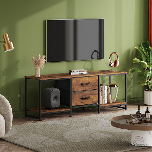 TV Stand with Drawers & Open Storage Shelves for 50" TVs