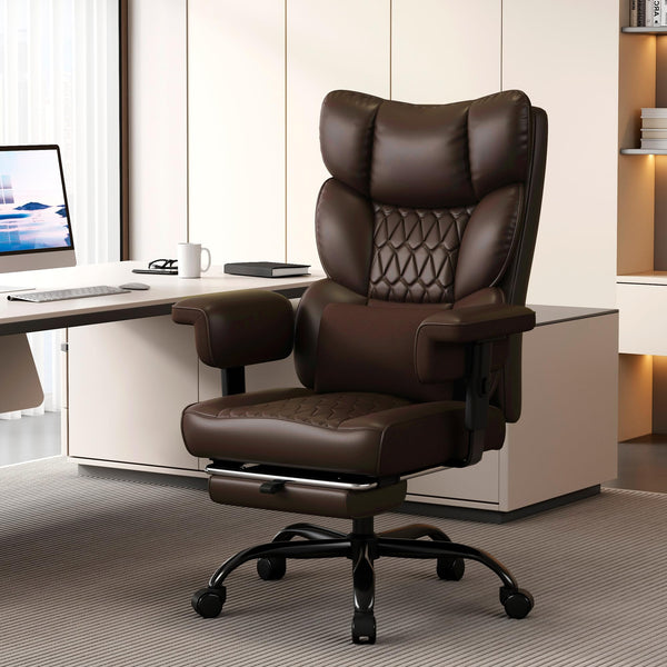 Big & Tall High-Back Executive Office Chair with Footrest