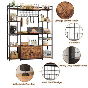 Baker's Rack with Power Outlet & Coffee Bar Cabinet
