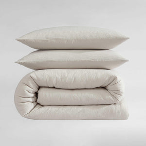 Seersucker Duvet Cover Set with Shams | Queen & King