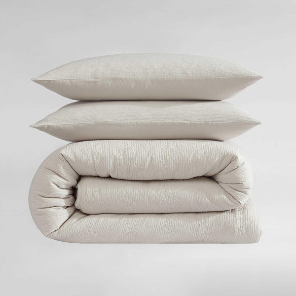 Seersucker Duvet Cover Set with Shams | Queen & King