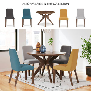 Round Dining Table, Seats 4, Medium Brown, 45"W x 29.75"H
