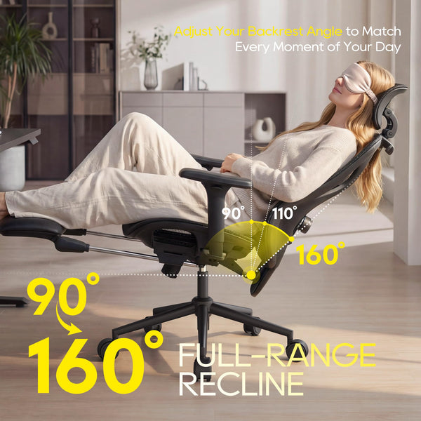 Ergonomic Office Chair with Footrest & Mesh Back