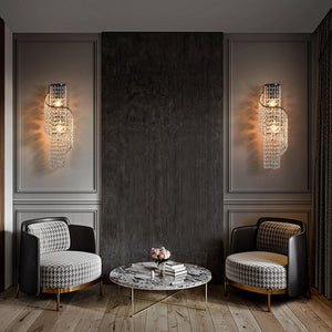 K9 Crystal LED Wall Sconce with Black Metal Frame