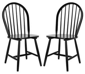 Windsor Farmhouse Dining Chairs Set of 2 – Spindle Back Solid Wood