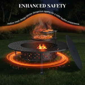 48-Inch Round Outdoor Wood-Burning Fire Pit