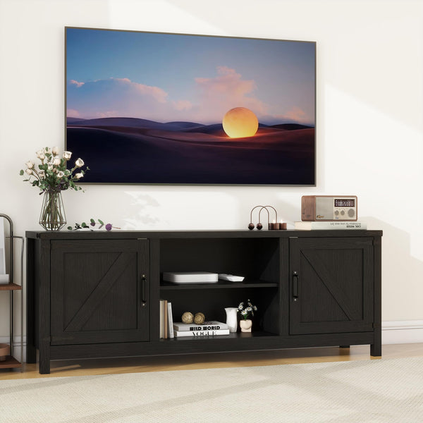 Modern Farmhouse TV Stand with Storage Cabinet
