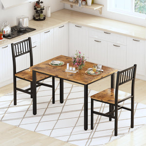 3-Piece Dining Table Set for 2 – Small Kitchen Table with 2 Stools