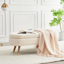 Upholstered Storage Ottoman Bench with Gold Metal Legs