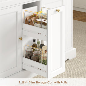 Kitchen Island with Storage & Drop Leaf Countertop