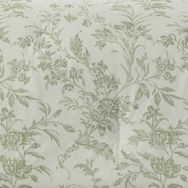 King Size Floral Toile Comforter Set – 7-Piece Cotton Bedding