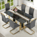 Modern Marble Dining Table Set with Chairs