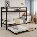 Metal Bunk Bed Twin Over Twin with Safety Guardrail