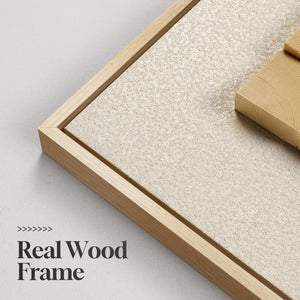 3D Solid Wood Block Wall Art – Geometric Minimalist Square Panel