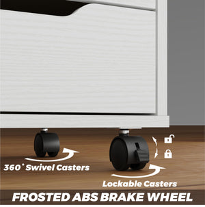 5-Drawer Chest with Door & Wheels – Wood Storage Dresser Cabinet