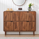 Flip Drawer Shoe Cabinet with Fluted Doors