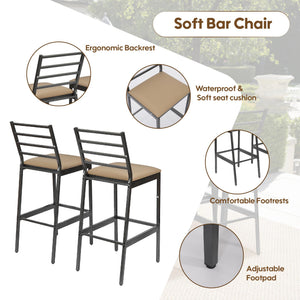 3-Piece Outdoor Patio Bar Set with Cover
