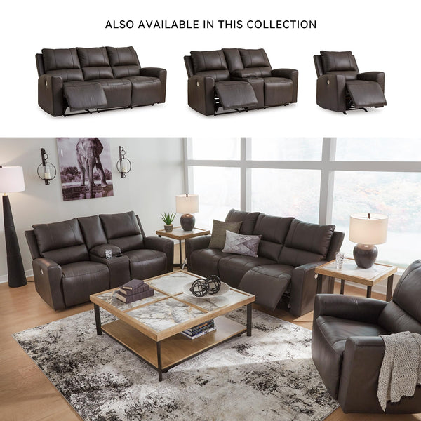 Power Reclining Sofa with USB Ports – Dark Brown