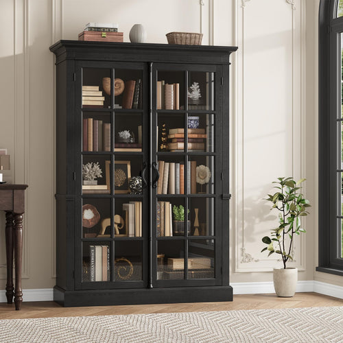 65" Tall Display Cabinet with Glass Door & Adjustable Shelves