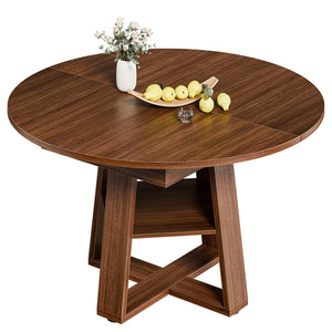 Extendable Round Dining Table for 4-8