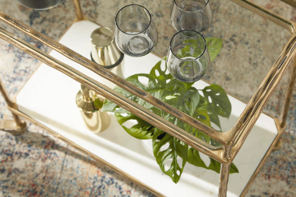 2-Tier Bar Cart with Rolling Casters