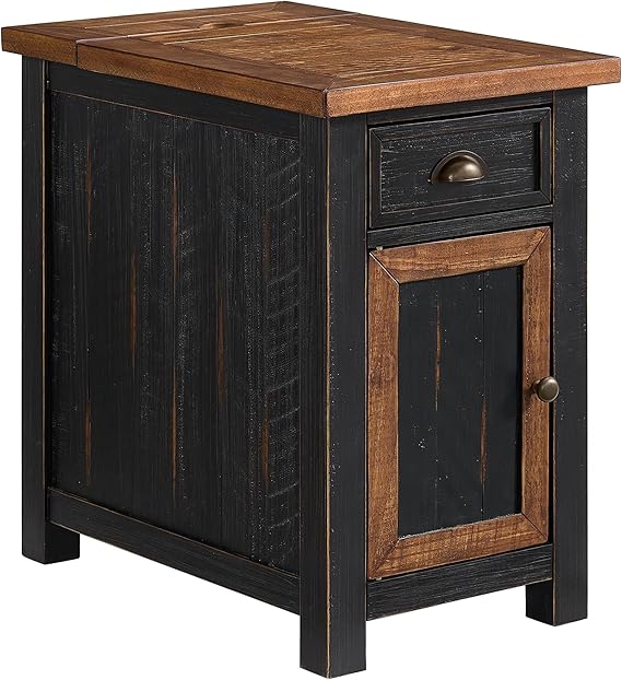 Chairside End Table with Charging Station and Drawer