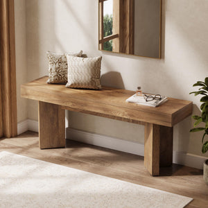 47" Farmhouse Wooden Entryway Bench