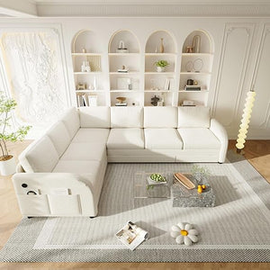 U-Shaped Sectional Sleeper Sofa with Pull-Out Bed
