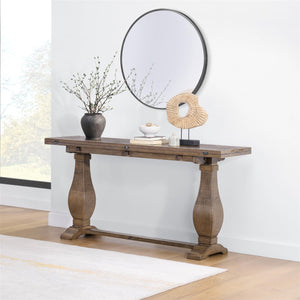 Farmhouse Flip-Top Console Dining Table – Solid Pine Wood