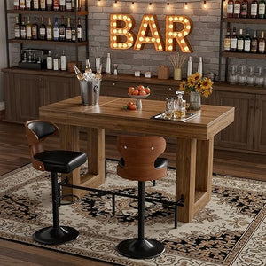 Counter Height Bar Table with Metal Footrest