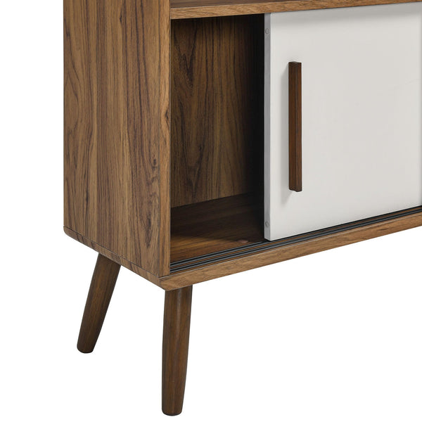 8-Shelf Bookcase with Sliding Doors