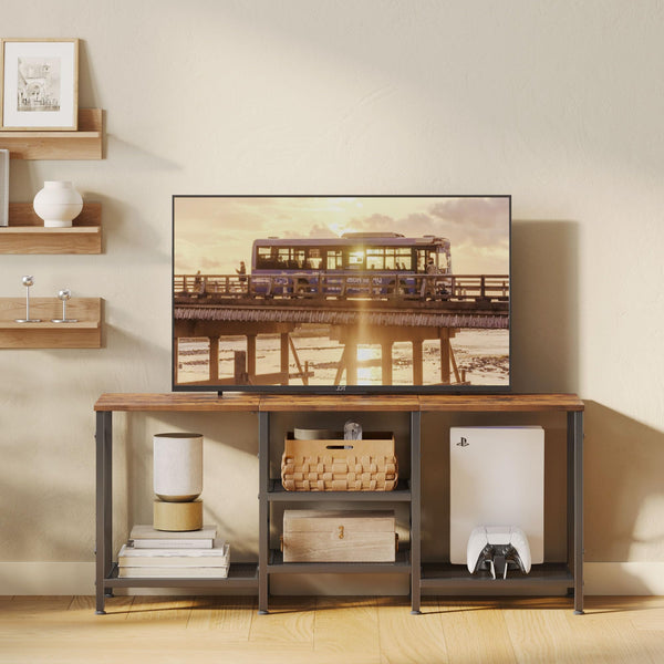 TV Stand for 55 Inch TV with 3-Tier Open Shelves