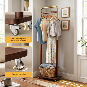 Freestanding Clothes Rack with Wheels