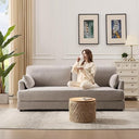 83" Chenille 3-Seat Sofa with T-Cushion & Solid Wood Frame