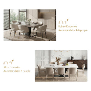 Extendable Dining Table 63 to 78.7 Inch for 4 to 10 People