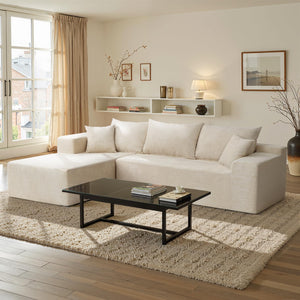 L-Shaped Modular Sectional Sofa with Chaise – Corduroy, No Assembly