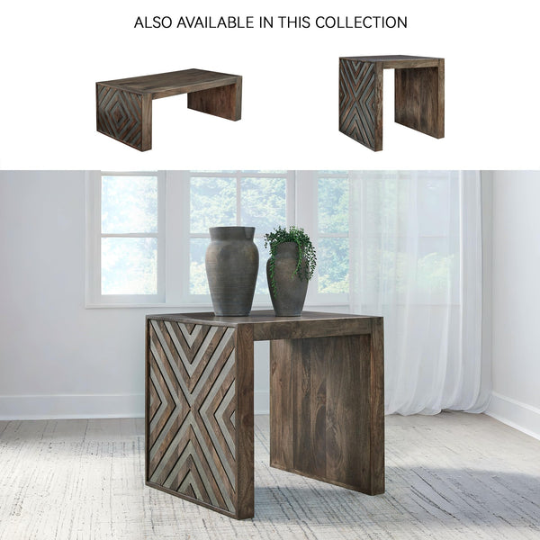 Rustic End Table with Diamond Pattern