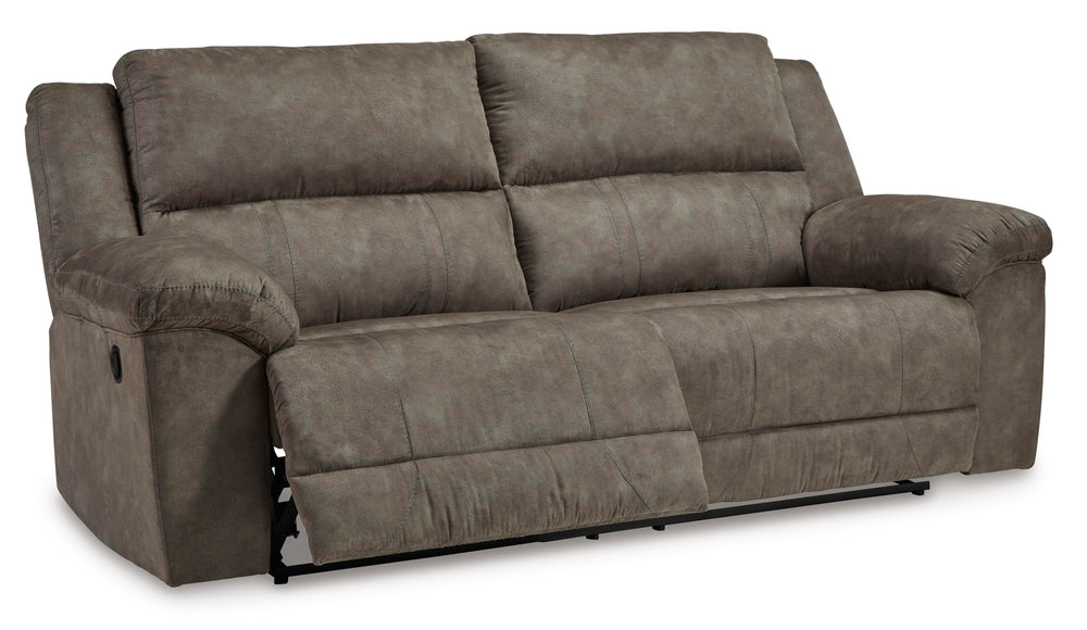 Grey Faux Leather Reclining Sofa