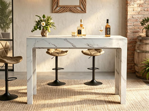 55" Faux Marble Bar Table
