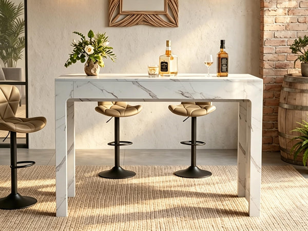 55" Faux Marble Bar Table